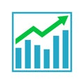 Growth graph business chart vector bar diagram Royalty Free Stock Photo