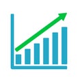 Growth graph business chart vector bar diagram Royalty Free Stock Photo