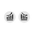 Growth graph, business decline graph or diagram with arrow up, down icon design black symbol isolated on white background. Vector Royalty Free Stock Photo