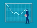 Growth graph. Businessman with profit stock market and adjusta uptrend graph chart of financial growth. Concept business vector