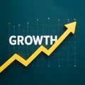 Growth graph chart, development arrows, competition concept, rise visualization
