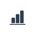 growth graph chart, market success, stock bar up solid flat icon. vector illustration Royalty Free Stock Photo