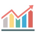 Growth Graph Color Vector icon which can easily modify or editable