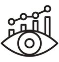 growth graph with eye line isolated vector icon can be easily modified and edit Royalty Free Stock Photo