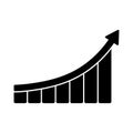 Growth graph vector icon on white background Royalty Free Stock Photo