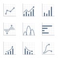 Growth Graphic Chart Diagram icon set. Growing Graph business vector concept isolated on white Royalty Free Stock Photo