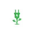 Growth green energy logo design