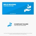 Growth, Grow, Hand, Success SOlid Icon Website Banner and Business Logo Template