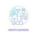 Growth hormones blue gradient concept icon