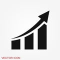 Growth icon, business infographic icon, vector growth symbol