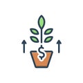Color illustration icon for Growth, development and evolution Royalty Free Stock Photo