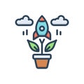 Color illustration icon for Growth, development and rising Royalty Free Stock Photo