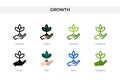 Growth icon in different style. Growth vector icons designed in outline, solid, colored, filled, gradient, and flat style. Symbol Royalty Free Stock Photo