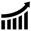 Growth icon. Profit growing icon. Finance bar chart. Increase progress Vector Royalty Free Stock Photo