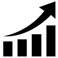 Growth icon. Profit growing icon. Growing graph symbol. Arrow graph. Finance bar chart Royalty Free Stock Photo