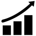 Growth icon. Profit growing icon. Growing graph symbol. Arrow graph. Finance bar chart. Royalty Free Stock Photo