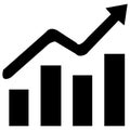 Growth icon. Profit growing icon. Growing graph symbol. Arrow graph. Royalty Free Stock Photo