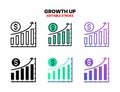 Growth icon set with different styles. Royalty Free Stock Photo
