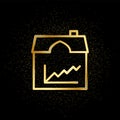 Growth, market, price, real estate gold icon. Vector illustration of golden particle background. Real estate concept vector Royalty Free Stock Photo