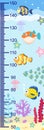 Growth measures with fish in the sea. vector illustration, scale 1: 2