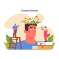 Growth mindset concept. Flat vector illustration
