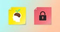 Growth mindset and fixed mindset representation using yellow and pink sticky note icons Royalty Free Stock Photo