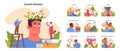 Growth mindset set. Flat vector illustration Royalty Free Stock Photo