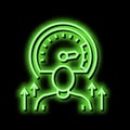 growth mindset soft skill neon glow icon illustration