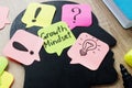 Growth Mindset written on a memo stick Royalty Free Stock Photo