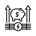 growth money energy saving line icon vector illustration