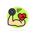 Growth, Muscle, Heart, Beat Abstract Circle Background Flat color Icon