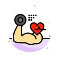 Growth, Muscle, Heart, Beat Abstract Flat Color Icon Template