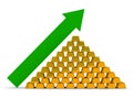 Growth of the price for gold Royalty Free Stock Photo