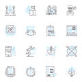 Growth process linear icons set. Development, Progress, Maturity, Advancement, Improvement, Expansion, Evolution line