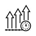 Growth productivity line icon vector illustration sign