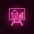 Growth of real estate prices vector neon icon. Elements of Real Estate set. Simple icon for websites, web design, mobile app, info