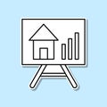 Growth of real estate prices vector sticker icon. Simple thin line, outline vector of real estate icons for ui and ux, website or