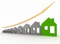 Growth in real estate shown on graph Royalty Free Stock Photo