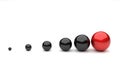 Growth red black balls