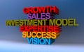Growth sales investment model expertise success vision on blue