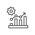 Growth settings, icon in line design. Growth, settings, progress, development, configuration, improvement, adjustment on