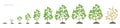 Growth stages of Soybean plant. Soya bean phases set ripening period. Glycine max life cycle, animation progression.