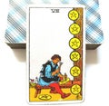 8 Eight of Pentacles Tarot Card Growth Study Learning Scholarships Mentors Teamwork Apprentice Material Growth Royalty Free Stock Photo