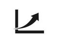 Growth trend arrow chart icon. concept growing arrow