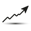 Growth trend chart icon. Profit graph sign. Up arrow symbol. Vector illustration. EPS 10.