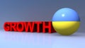 Growth with Ukraine flag on blue Royalty Free Stock Photo