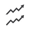 Growth up trend chart icon set isolated vector illustration Royalty Free Stock Photo