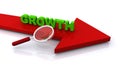 growth word on arrow and white