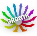 Growth Word and Colorful Arrows