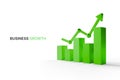 Growthing graph bar with rising arrow Royalty Free Stock Photo